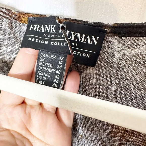 FRANK LYMAN Montreal US Size 12‎ Whiskey Grey Knit Animal Print Midi Dress - Picture 4 of 6